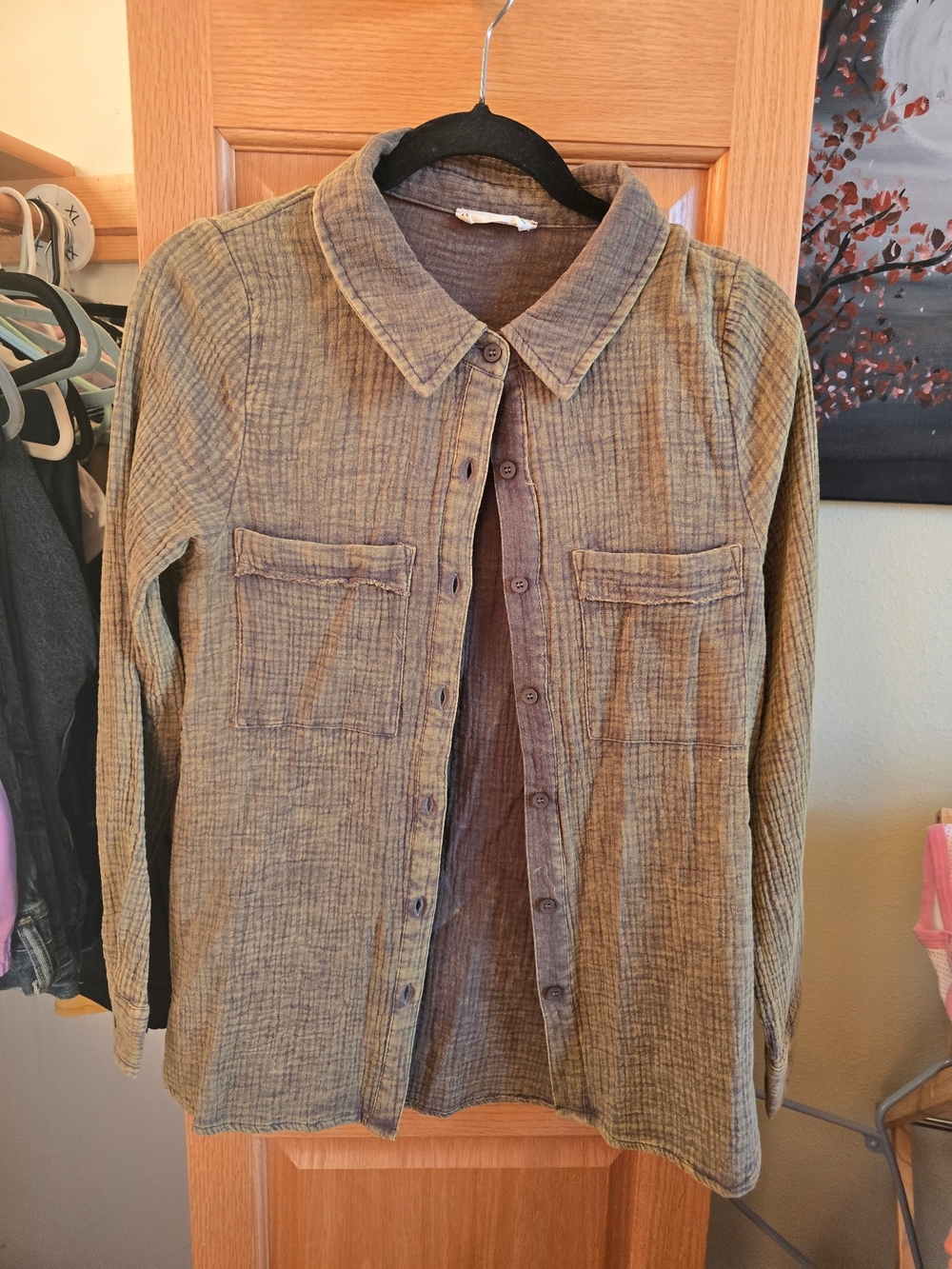 Cotton Gauze Button-Up Shirt
